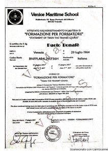 Bonafe Paolo - VEMARS - Attestato Corso di Formazione per Formatori