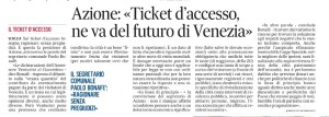 2024-07-11 Gazzettino Ticket di accesso ne va il futuro di Venezia