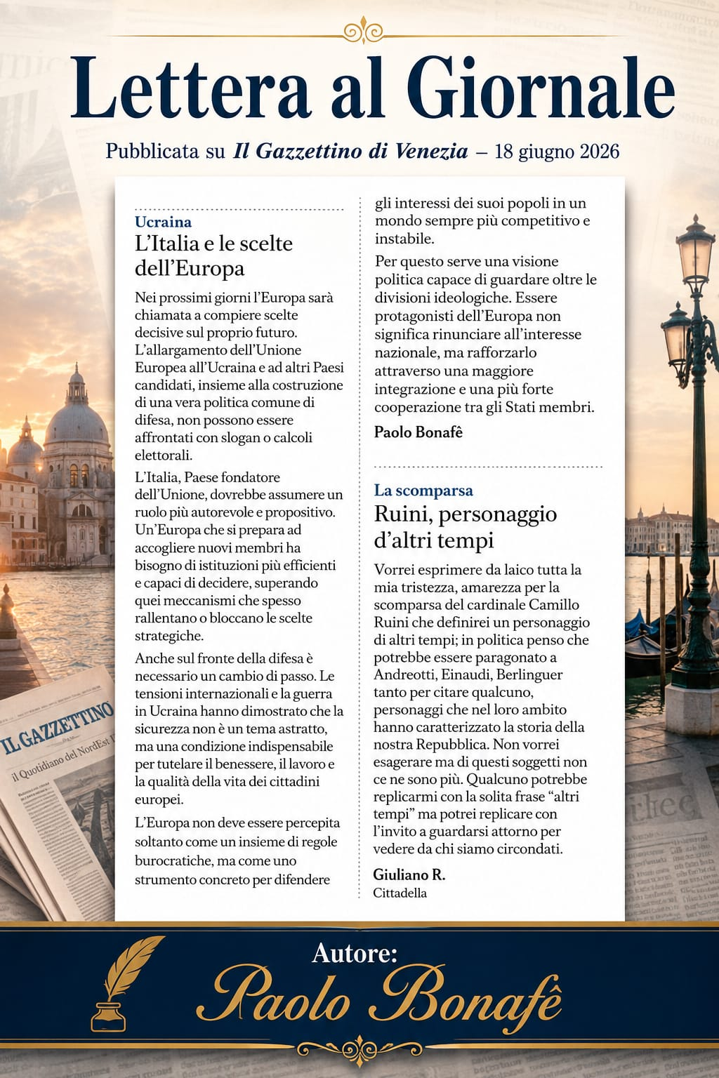 2026-06-18 Lettera L’Italia e le scelte dell’Europa